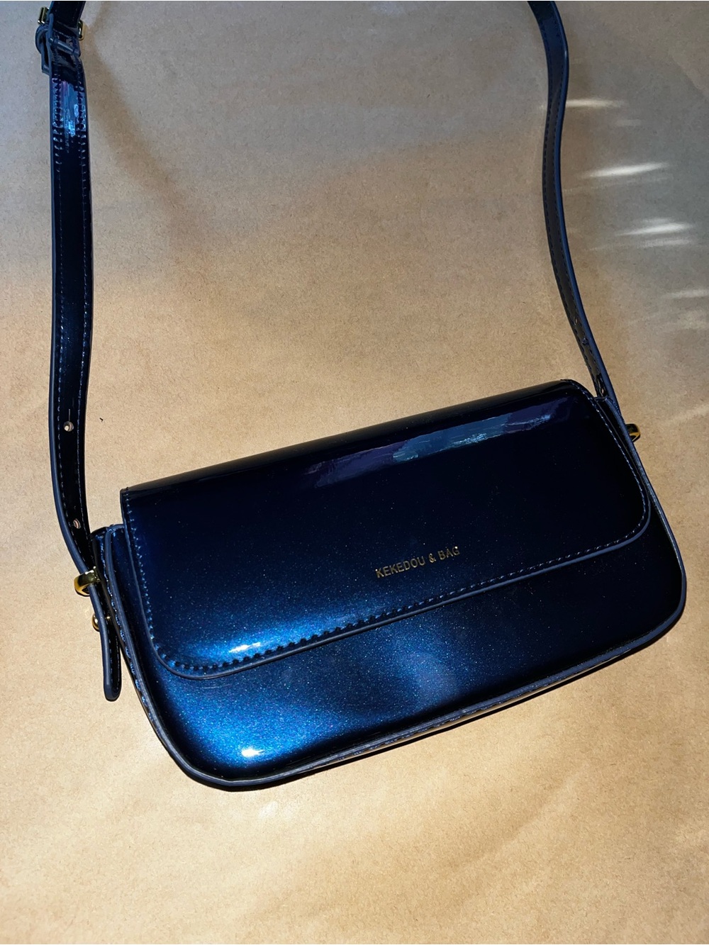 PacSun Metallic Navy Blue Crossbody Bag